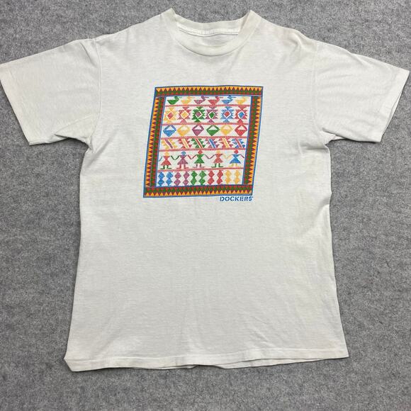 Dockers Vintage shirt man's‎ large single stitch Aztec egyptian tribe Graphic - Picture 3 of 10